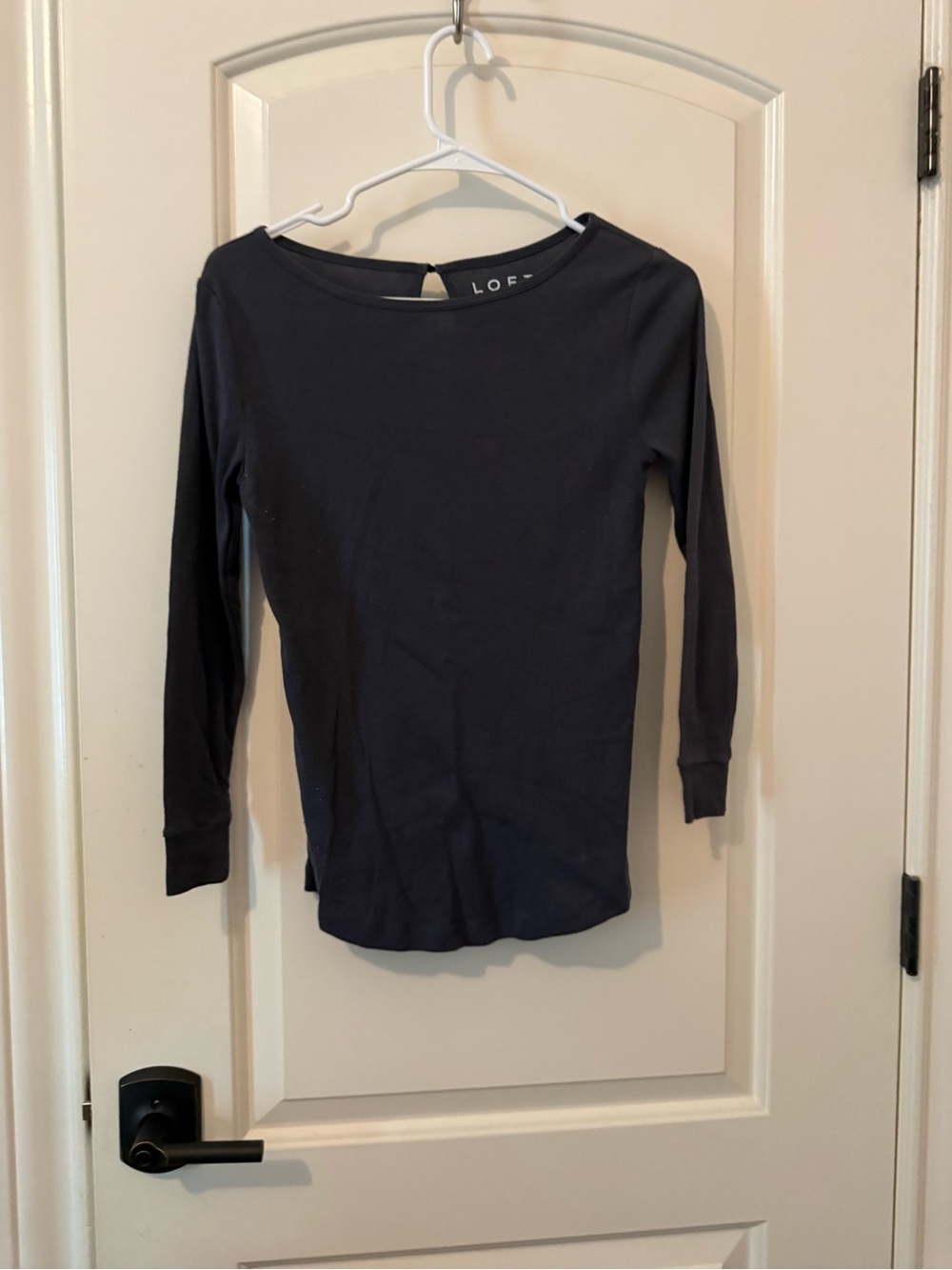 LOFT Navy Long-Sleeve Boatneck Top for Kids
